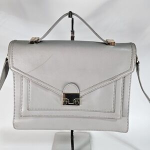 Loeffler Randall Tan Leather Envelope Briefcase Handheld Crossbody Shoulder Bag